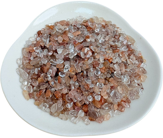 紅銅髮晶碎石 100g 3-5mm細粒 招財助事業 淨化能量 聚寶盆魚缸造景, 紅銅髮晶