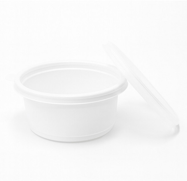 [대성FB] 국 밥용기 350ml (125파이 중)용기+뚜껑 세트 전자렌지가능 포장용기/ 배달용기, 1개, 100개입