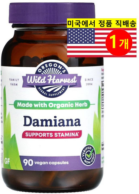 Oregon's Wild Harvest 다미아나 추출 750mg Damiana 90정, 1개