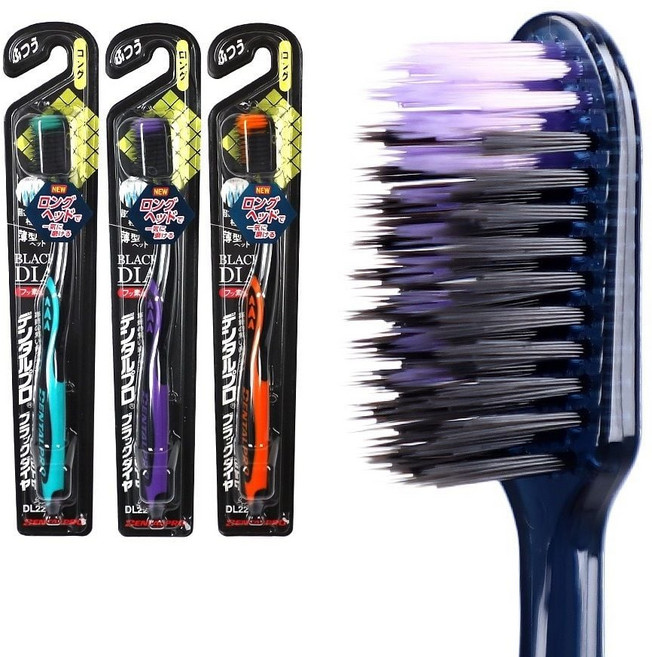 덴탈프로 블랙다이아 칫솔 울트라슬림 롱 강한모 DL23, 1개