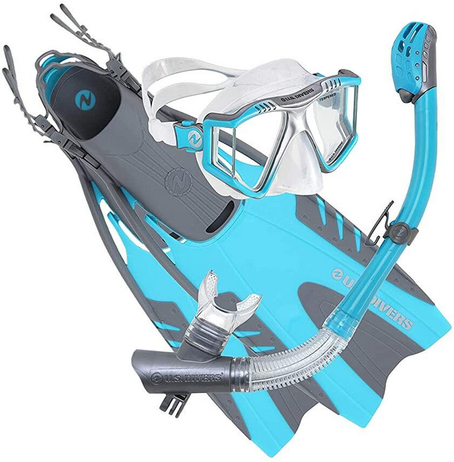 U.S. Divers Lux 마스크 핀 스노클 GoPro 레디 세트 아쿠아 GoPro 카메라 마운트 포함 스몰/미디엄(남성 4-8.5 여성 5-9.5)... SR239O, U.S. Divers Lux 마스크 핀 스노클 GoPr