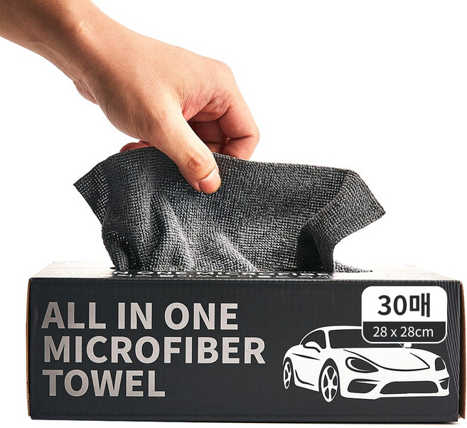 라이플럭스 뽑아쓰는 다용도 극세사 세차 타월 30매, 다크그레이, 1개