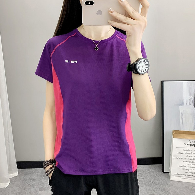 衣貳山女夏季運動衣 圓領排汗衫 戶外休閒登山速乾T恤