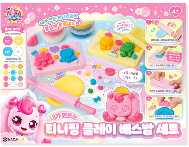 캐치티니핑 아동용 내가 만드는 티니핑 클레이 배스밤, 1개, 혼합색상