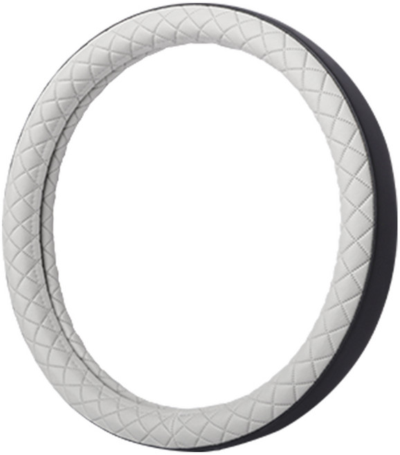 루젠 투인원 가죽 자동차 핸들커버 원형, 라이트베이지