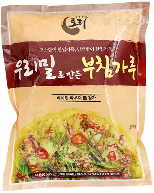 100% 국산재료 원재료가 심플해 믿고 먹는 토리식품 우리밀 부침가루, 1개, 500g