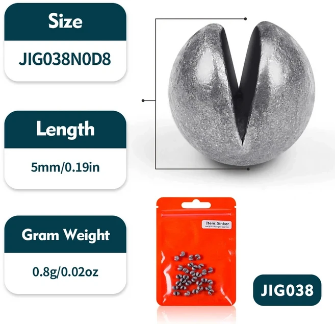 PROBEROS 150pcs 0.5g-2g 조정 가능한 스플릿 샷 싱커 낚시 무게 배스 메기 태클 액세서리 바닷물 민물 Pes, 02 0.8g 150pcs