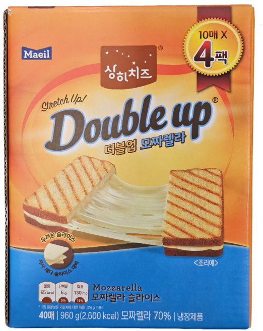 상하 더블업 모짜렐라 치즈, 960g, 1개