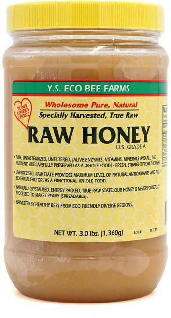 YS Eco Bee Farms 생 꿀 로우 허니 대용량 A등급 Raw Honey, 1.36kg, 1개