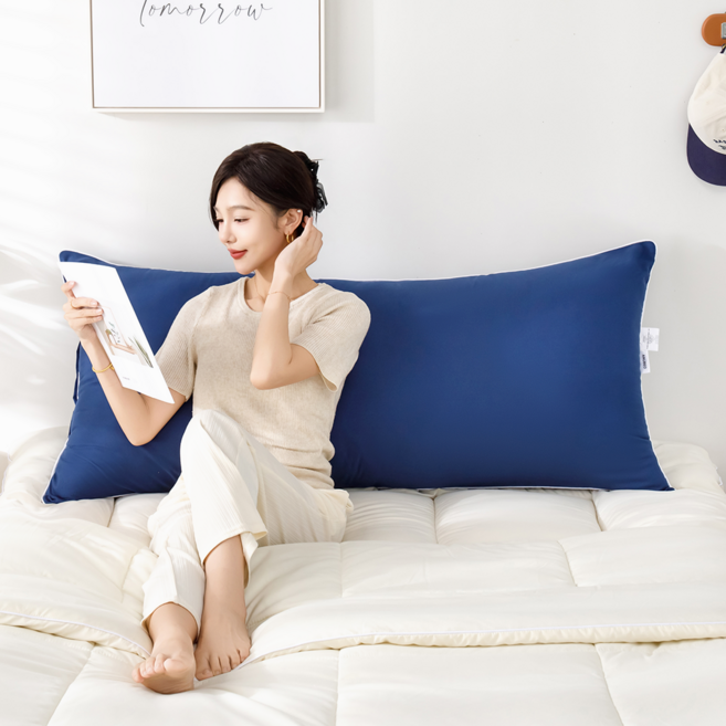 아누베오 사계절 대형 등받이 쿠션 + 커버, 네이비