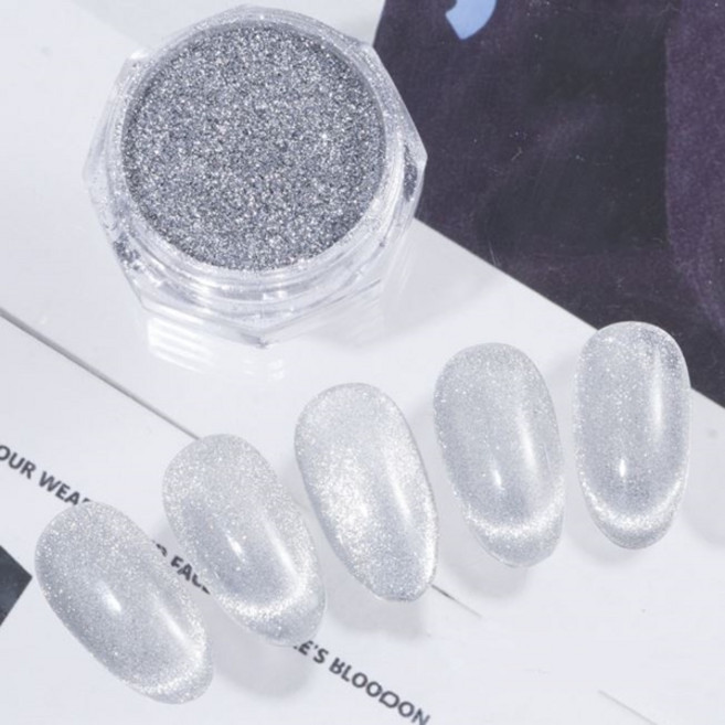 화이트실버 자석파우더 젤네일재료, 나나-1-1. 화이트실버 자석파우더