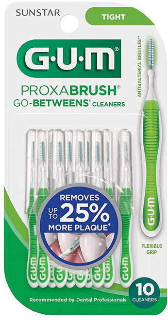 GUM -872H Sunstar Proxabrush Go-Betweens 클리너 타이트 10개입, GUM -872H Sunstar Proxabrush G