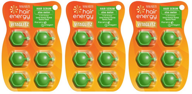마카리조 알로에 멜론 비타글리츠 헤어비타민 캡슐 헤어에센스 모발윤기 케어 손상모 헤어세럼, 18개, 1ml