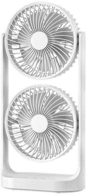 더블 헤드 강풍 공기 순환 데스크탑 팬 사무실 및 기숙사 플러그인 모델용 휴대용 더블 레이어 냉각 팬, WHITE