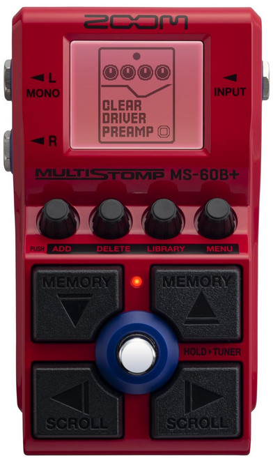ZOOM MS-60B+ 줌 멀티 스톰프 페달 레드 레드 베이스용 97종류의 이펙트앰프, 1개