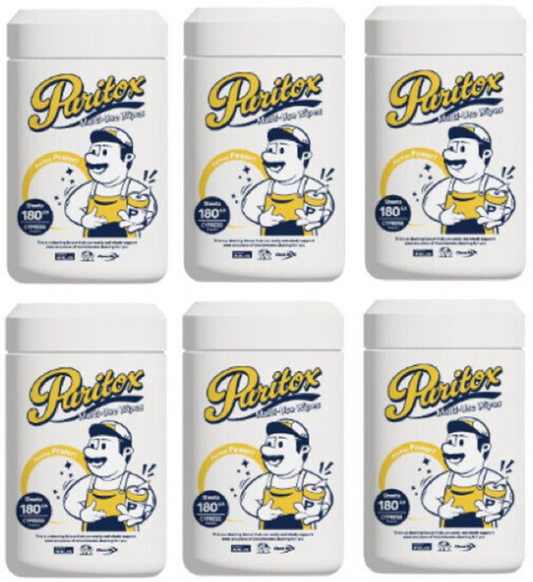 퓨리톡스 180매 6통 멀티유즈 다목적 주방 찌든때 청소 소독 기름 홈쇼핑 살균 세정티슈, 6개