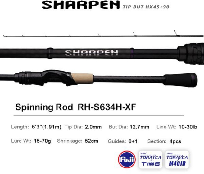 꺽지낚시 꺽지낚시대 쏘가리 꺽지 낚시대 UL대PURELURE 샤프 여행용 소프트 루어 긴 스피닝 및 캐스팅 XF/, 03 RH-S634H-XF