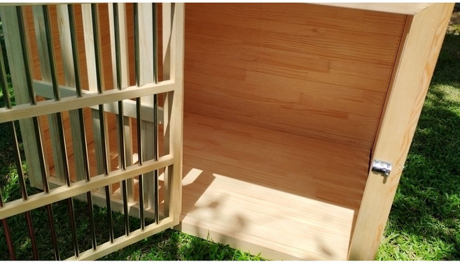 多吉 樟子松原木狗屋 超大型防水加厚平頂設計, 加紗窗輪子, 1個