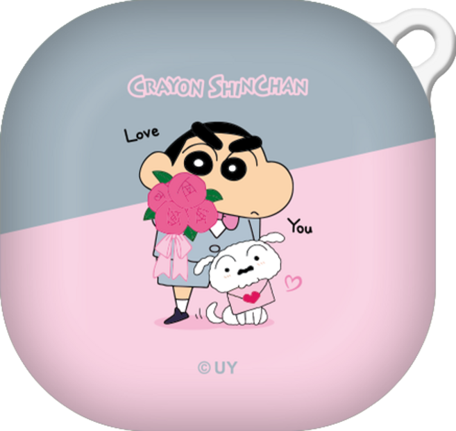 짱구 큐티투톤 갤럭시 버즈2 프로 라이브 플러스 하드 케이스, 러브유 큐티 투톤, 버즈2프로/버즈2/버즈프로/버즈라이브 공용