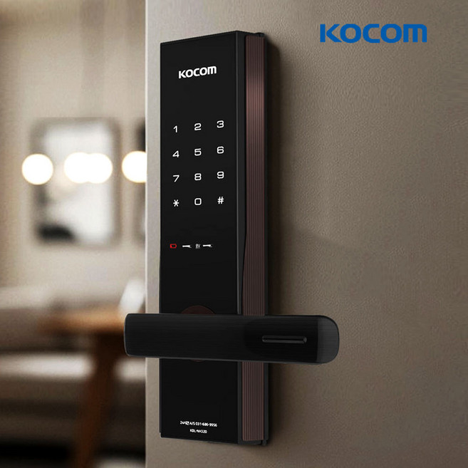코콤 무타공 주키형 스마트 이중잠금 현관문 도어락 KDL-NH350 번호 카드 단독, 전문가 설치 권장