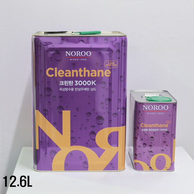 노루페인트 옥상방수 우레탄페인트 크린탄3000K 상도 12.6L (페인트다모아), 상도) 크린탄3000K 회색 12.6L 22평, 1개, 회색