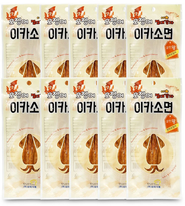 이카소면 오징어 조미 귀채 오징어채 18gx10개 부모님 캠핑 여행 간식 마른 술 맥주 안주, 1세트