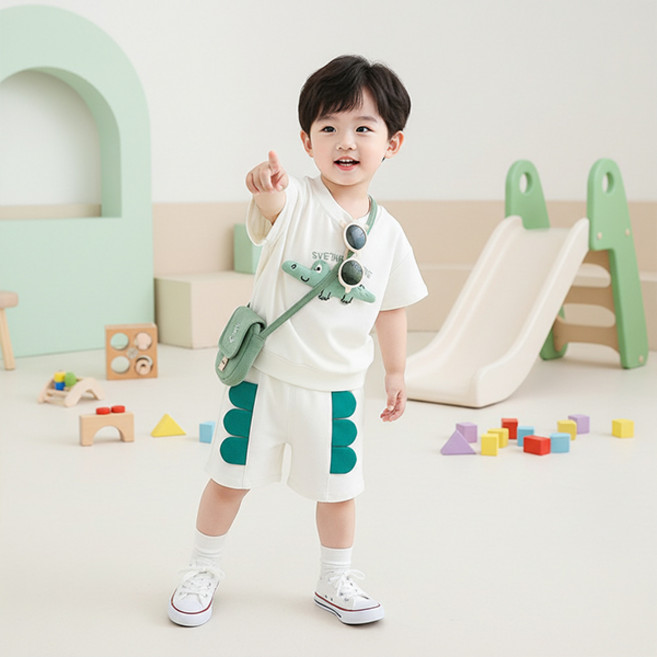 몽실이 악어 반팔트레이닝 상하복