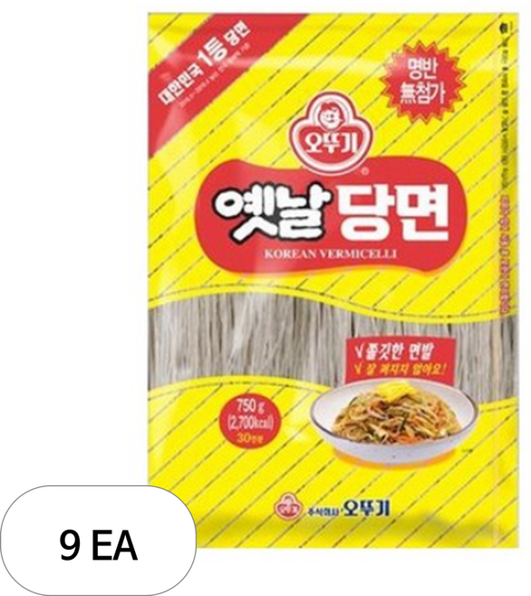 오뚜기옛날 당면, 750g, 9개