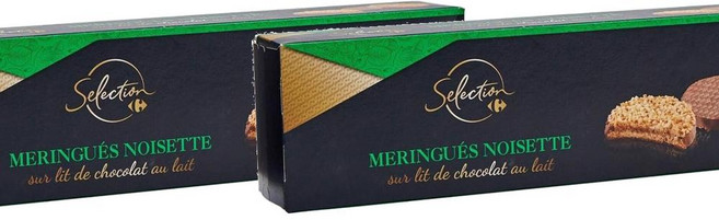 까르푸 셀렉션 헤이즐넛 앤 밀크 초콜릿 머랭 쿠키 Carrefour Selection Hazelnut and Milk Chocolate Meringue Cookies 100g, 2개