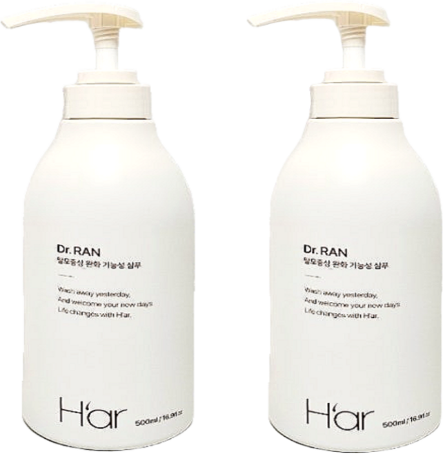H'ar NEW 하아르 샴푸 닥터란 달걀샴푸 새치머리 단백질샴푸, 2개, 500ml