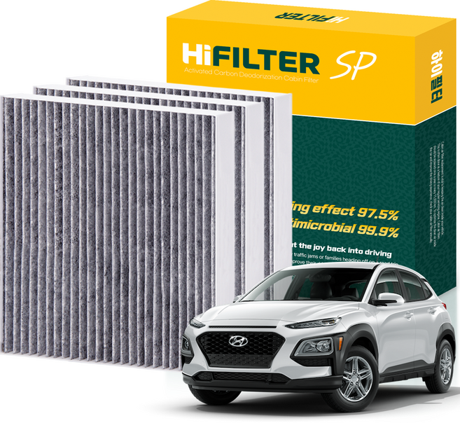 하이필터 현대 자동차 코나 활성탄 에어컨필터, 3개, 코나 (1세대 OS) HI-J010