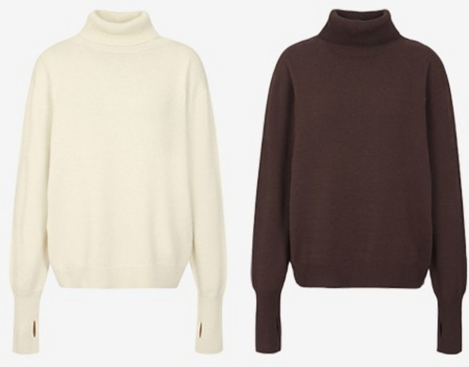 [신상품]3D 니트 코튼실크 핑거홀 터틀넥 풀오버_FT9600