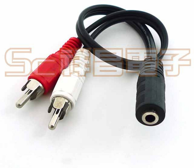 祥昌電子 i-wiz 3.5mm 母轉2P 公 AV線 AV端子 RCA訊號線 30cm AD-25, 1個