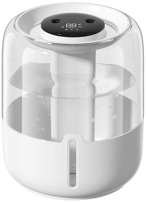 듀얼 분무 무소음 무드등 가습기 3.8L, 화이트