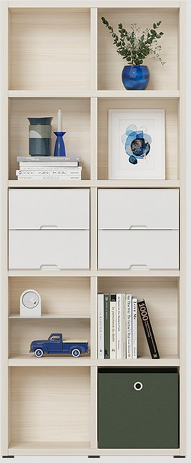 한샘 샘 책장 5단 80cm 서랍형 시공 (컬러 택1), 크림화이트_책장/베이지_서랍 (F)