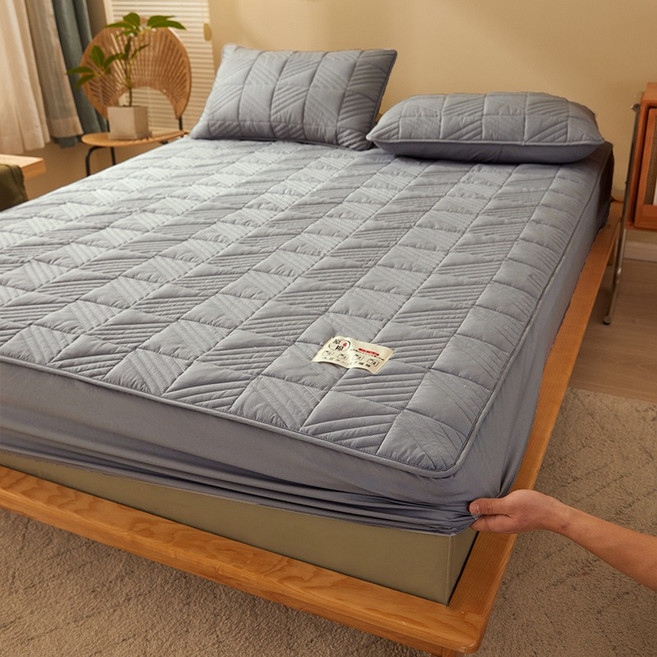 Zebeer 극세사 통기성 항균 방수 부드러움 밴딩 누빔 침대 매트리스 커버