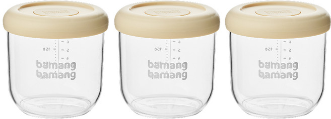 바망바망 이유식 용기, 3개, 아이보리, 240ml