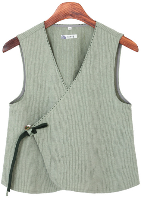 [아리랑의 봄] A라인 고름배색 골지 조끼