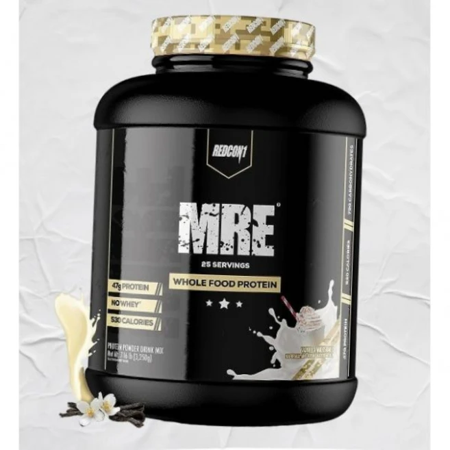 레드콘1MRE 단백질 파우더 바닐라 밀크쉐이크 MCT 오일 자연 식품 식사 대체 블렌드 근육 회복 돕 천연 성분 함유 25회분 미주 내수용, 1개 - 쿠팡