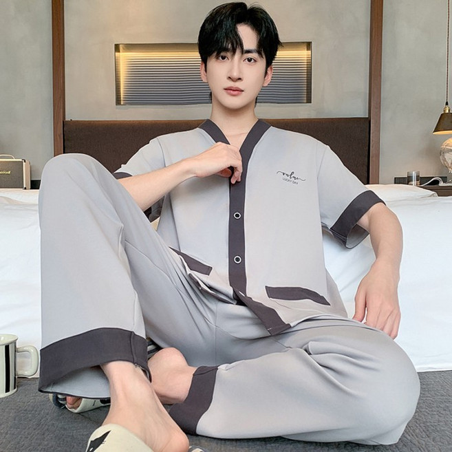 男款夏季家居服套裝 可外穿