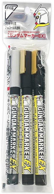 GSI 크레오스 GSI Creos 건담 마커 EX 멕시르 바 화이트 골드 옐로우 골드 3개 세트 모형 도장용 마커 XGMS100, 1개