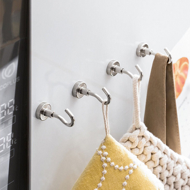 주앤지 초강력 니켈 네오디움 고리자석 현관문 마스크걸이 소품걸이 마그네틱 후크, 1개