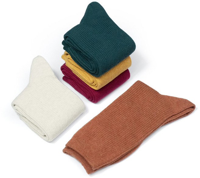 [국산] 언더페이스 5컬러 혼합 프리미엄 골지 양말 5족 세트 남녀공용 탄탄한 이중밴드 흘러내림 방지