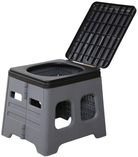 두리앤고 캠핑 휴대용 간편 변기 겸용 의자 파우치 응고제 봉투, 1개, 그레이