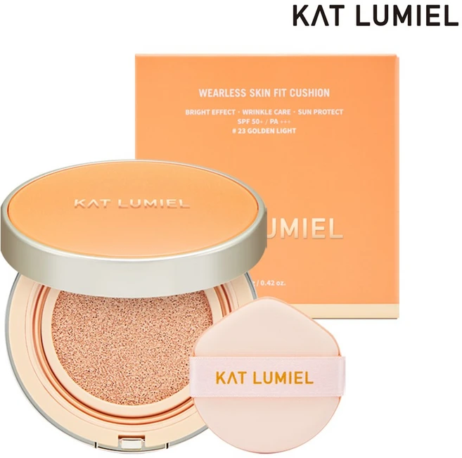 [캣루미엘] 웨어리스 스킨 핏 쿠션 SPF50+ PA++++ 승무원쿠션 연예인팩트 완벽커버 촉촉한 톤업쿠션 마스크에 묻어나지 않는 쿠션팩트 파운데이션, 13호 시쉘 리필, 1개 - 쿠팡