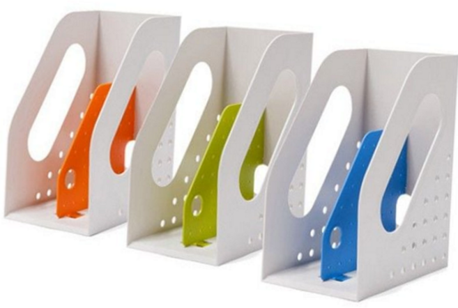 사무용 용품 정리함 멀티박스 오거나이저 수납함 데스크 정리함 사무 책상 사무실 파일함 다용도 책꽂이 꽂이, 블루