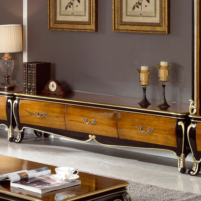 유캐슬 벤티 엔틱 원목 거실장 2000