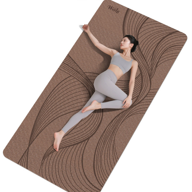 요가매트 10mm 두꺼운 필라테스 TPE 컬러 운동매트, 1개, 갈색