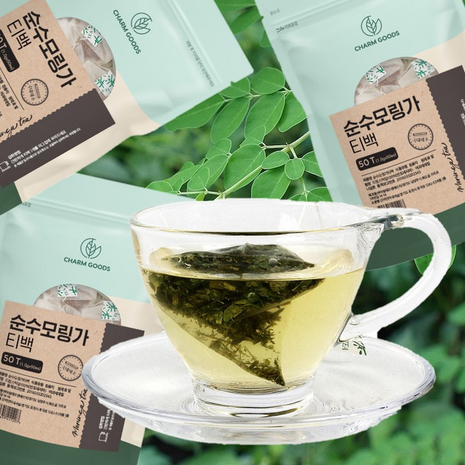 인도네시아 드럼스틱잎 100% 모링가 삼각티백 60g, 2개, 50개입, 1.2g