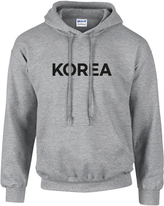 밀리터리 기모 스포츠 그레이 후드티 KOREA
